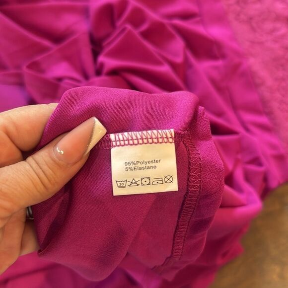 REPHYLLIS V Neck Lace Vintage Formal Bridesmaid Wedding Long Dress - Picture 7 of 10